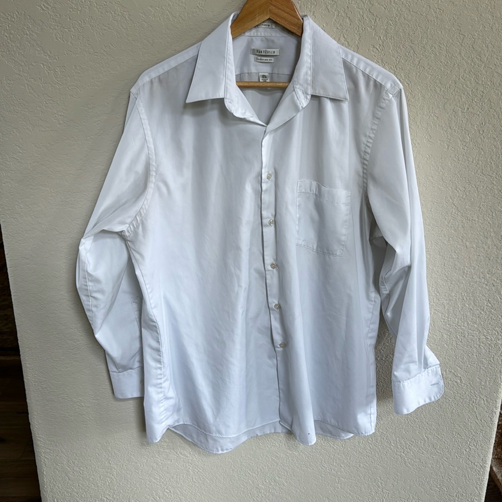 Men's Wrinkle Free White Dress Shirts